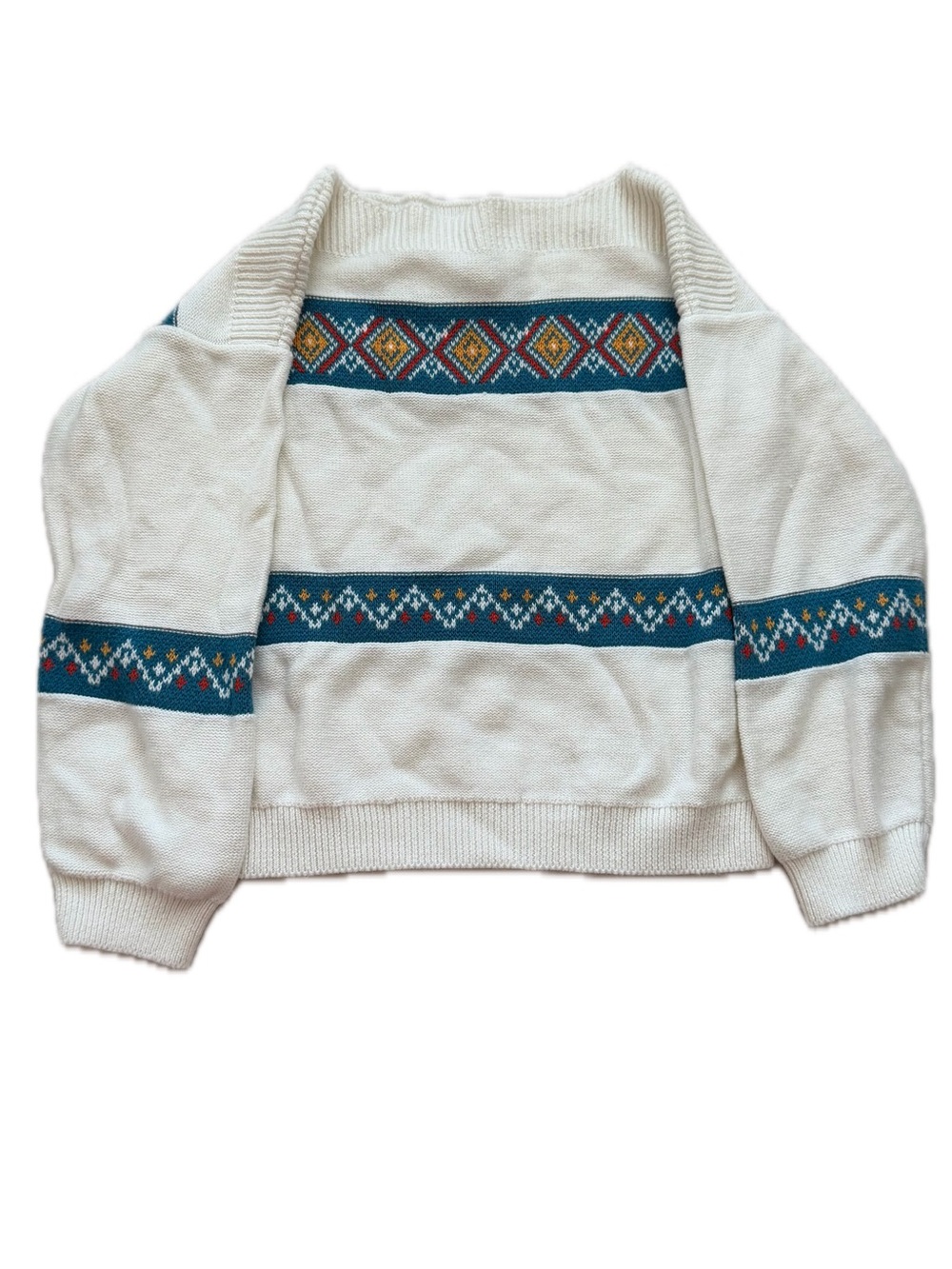 Gymboree Unisex Fair Isle Knit Sweater Ivory 3T EUC